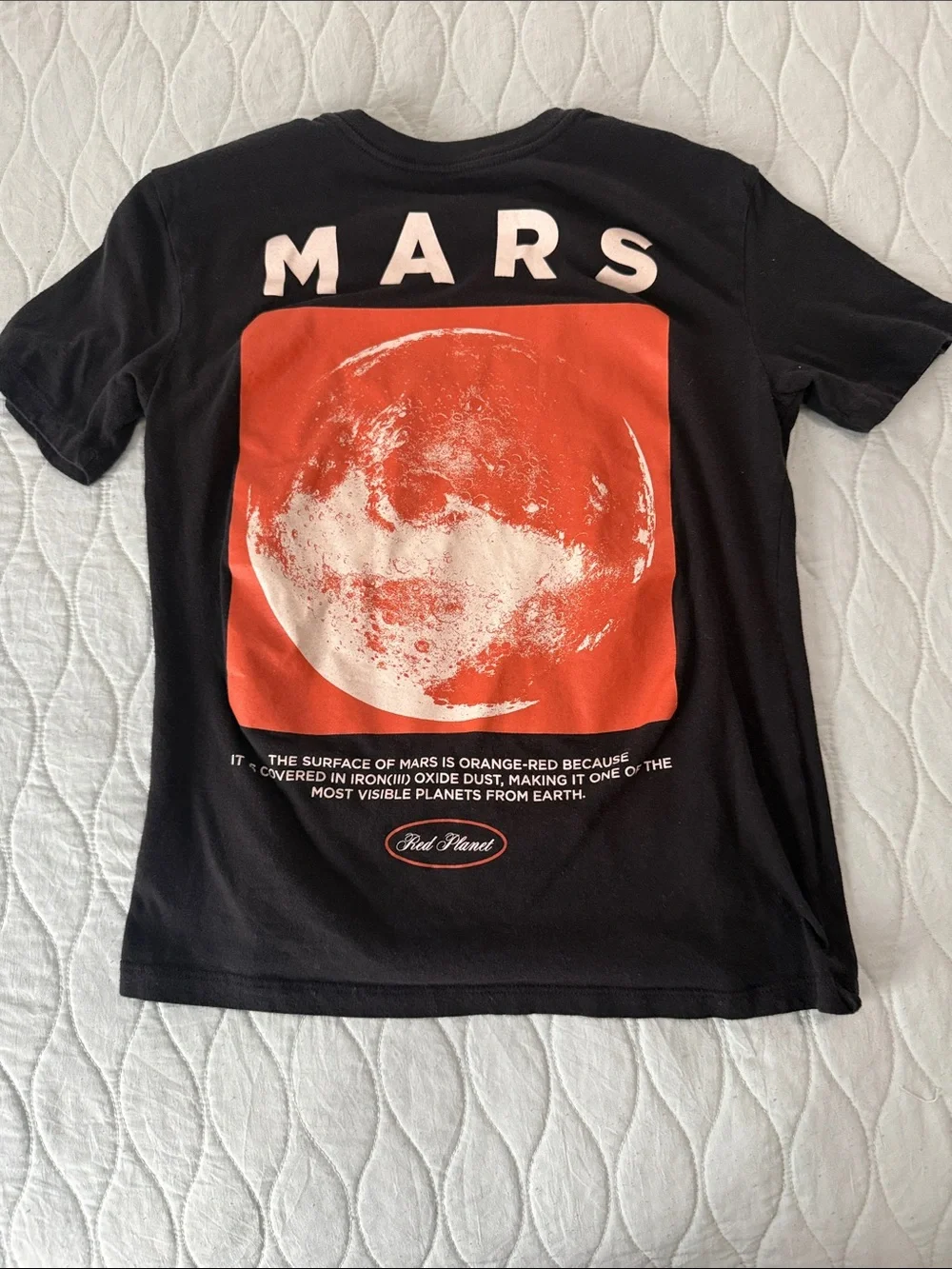 Old Navy Black Short Sleeve Tee with Red Planet Graphic Mars